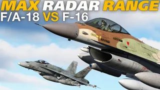 Maximum Radar Detection Range DCS F/A-18C VS F-16C!