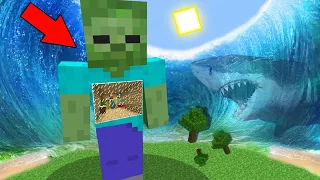 ZOMBİ İÇİNDE EV VS TSUNAMİ 😱 - Minecraft