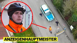 Ich habe den ANZEIGENHAUPTMEISTER mit DROHNE überwacht in ECHT (Polizei kommt)