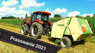 Prasowanie słomy w belkach. Prasa krone 125