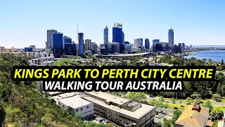 Walking Tour 4K: Perth CBD, Western Australia (Walking from Kings Park to Perth City CBD)