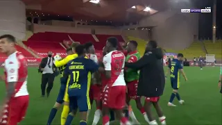 Explosive brawl at the end of Monaco vs Lyon