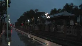 HD - Amtrak Pacific Surfliner BLASTS Through Carlsbad Village at 90 M.P.H.!