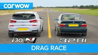 Hyundai i30N vs E36 BMW 328i - DRAG & ROLLING RACE & BRAKE TEST - can £2.8k beat £28k?