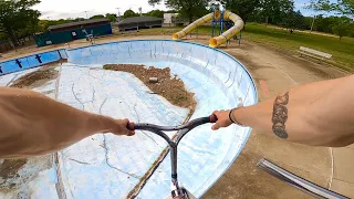 Sneaking into Abandoned Pool to Scooter…
