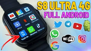 SMARTWATCH S8 ULTRA / GS29 ULTRA 4G LTE com ANDROID 8.1 PLAY STORE + GPS - REVIEW COMPLETO!