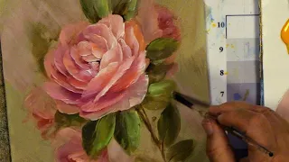 Painting the Elizabeth Rose using Acrylic Alla Prima Technique