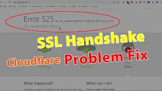 SSL Handshake Failed Problem Fix | Remove Cloudflare Error 525 SSL Handshake Failed