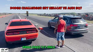 Dodge Challenger SRT HELLCAT VS AUDI SQ7 drag race 1/4 mile 🚦🚗 - 4K UHD