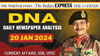 Daily Newspaper Analysis | 20 January 2024 | Current Affairs for Defence Aspirants| SSB #upsc #cds