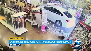 Video shows car plowing into beauty supply store in Arizona, hitting 2 shoppers | ABC7