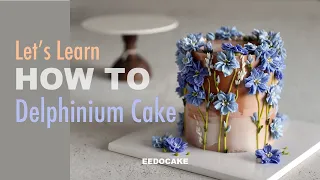 Let's learn how to Delphinium Flower Cake by Italian Meringue Buttercream/ Flower cake/ eedocake
