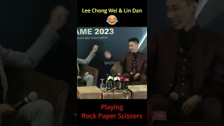 Lee Chong Wei & Lin Dan playing rock paper scissors 🤣🤣🤣 #legends #badminton