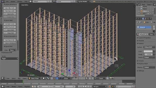 Drawing 10 stories building structure with Quick Plan Blender Add On