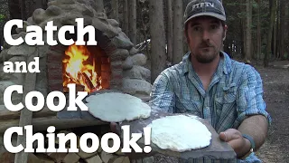 Catch and Cook Chinook | Cooking in a STONE OVEN | Homemade SMOKER