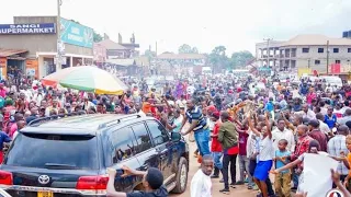 Joy and happiness as Bobi Wine arrives at burial of Kato Lubwama