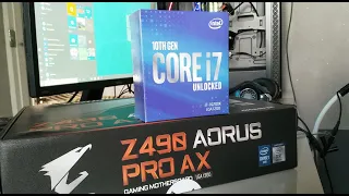 Intel core  i7 10700k  Aorus Z490 pro ax Unboxing and Build (Hindi)