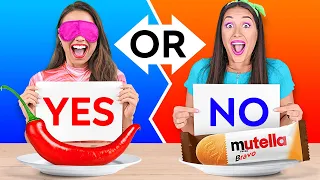 YES or NO! TRY NOT TO EAT CHALLENGE or LAST TO STOP EATING WINS! Funny Show by BRAVO!