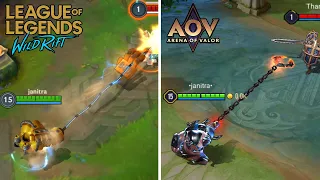 LOL: Wild Rift vs Arena of Valor (AOV) - Hero / Champ Skill Comparison