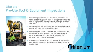 Safety Topic: Pre Use Tool & Equipment Inspections
