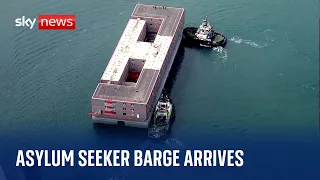 Bibby Stockholm: Barge set to house 500 asylum seekers arrives in Dorset
