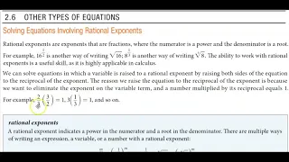 Math 10 2.6 Example 1 Evaluating a Number Raised to a Rational Exponent