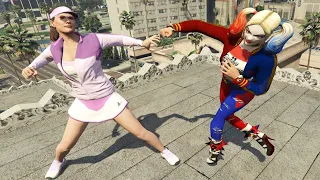 GTA 5 Random And Funny Fails #20 - (Harley Quinn And Amanda De Santa Epic Mixed Falls)