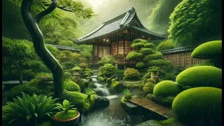 🌧️ 🌿  Serene Japanese Garden | Rain Sounds for Sleep, Relaxation and Focus