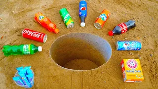 Mirinda, Coca Cola, Schweppes, Pepsi and other Popular Sodas vs Mentos Underground