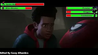 Spider-Man: Into the Spider Verse (2018) Peter Parker's Death & Prowler Chase with healthbars