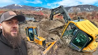 Two Pieces of Equipment Stuck in the Same Pond! Huge Recovery!