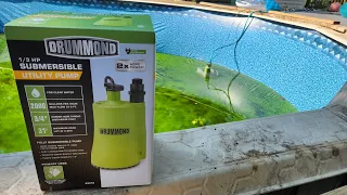 Harbor Freight Drummond 1/3 HP submersible pump. Can it empty my pool?