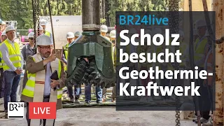 Scholz und Söder im Geothermiekraftwerk Geretsried | BR24live