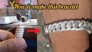 How to make cuban chain bracelet | silver bracelet making process |  @devjewellery2949