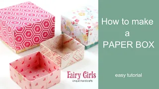 How to make a PAPER BOX. Easy and cute pack for small presents.