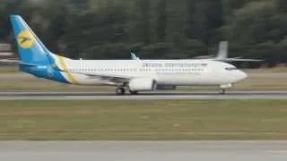 Ukraine International 737-800 Takeoff at Kiev Boryspil Airport - Аэропорт Киев Борисполь