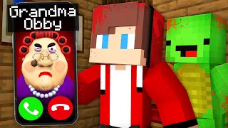 Why Scary EVIL GRANDMA Called JJ and Mikey at Night in Minecraft? - Maizen