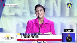 Robredo talks about hope and light in closing statement for Comelec debates