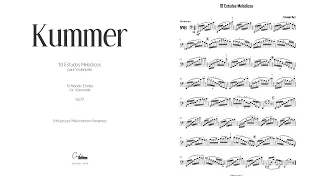Kummer Cello Etudes 10 Melodic  op.57 - All etudes - Sheet Music - Full HD