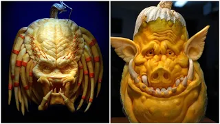 Лучшие в мире ШЕДЕВРЫ МАСТЕРОВ! Резьба по тыкве! Мастера своего дела! Pumpkin carving!