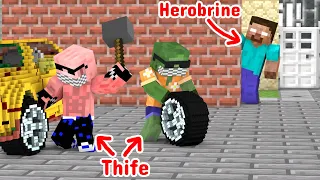 Monster School : Herobrine and the Thieves - Minecraft Animation