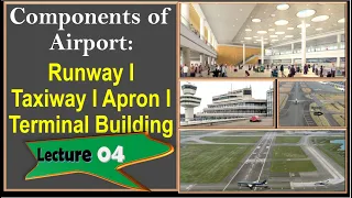 Components of Airport l Runway l Taxiway l  Apron l Control Tower l Terminal Buildings