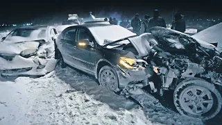 #ДТПпоПДД Зимние аварии №3 (Russia winter scary horrible car crash)