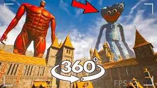 360° VR Colossal Titan and GIANT Huggy Wuggy in real life