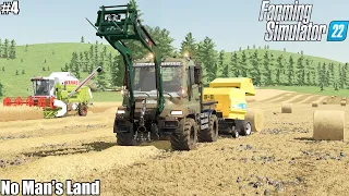 Harvesting WHEAT, Baling & Collecting STRAW│No Man's Land│FS 22│ Timelapse 4