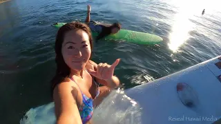 女友達みんなでサーフィンIn Hawaii!  ロングボードSurfing Diamond Head Cliffs w/ Eimy, Chiharu, Mio, & Mayumi 4K