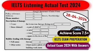 IELTS Listening Actual Test 2024 with Answers | 28.04.2024