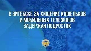 За серию краж кошельков и мобильных телефонов в Витебске задержан подросток