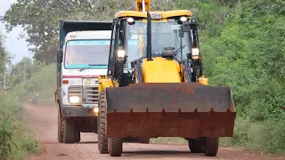 JCB 3dx Backhoe Loading Mud in Tata Dumper For Making Dussehra Ground