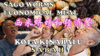 Sago Worms & Economical Meal | 西米蛴螬和经济餐 - 沙巴 | SAGO GRUB | ULAT RUMBIA | BUTOD | ANG RESTAURANT